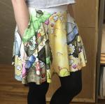 Watercolor Yoshi's Island Tribute High Waisted Flair or Skater Pocket style Skirt