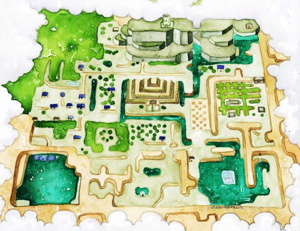 Zelda: A Link to the Past Map Limited Edition Tribute Archival Watercolor Print picture
