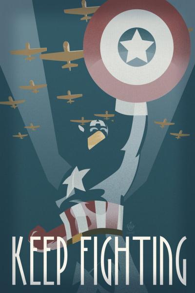 Keep Fighting Captain America Avengers 12x18 Propaganda Print
