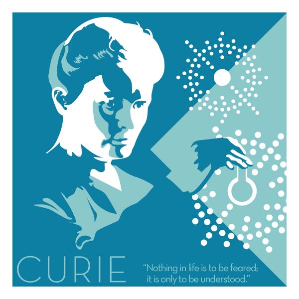 Marie Curie - Eureka Giclee 6x6 Print