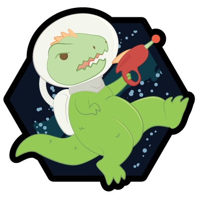 Space Dinos Rex Wooden Pin