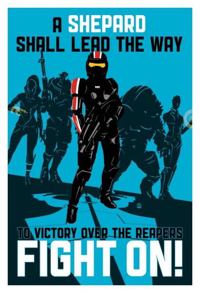 FIGHT ON (Paragon) - Commander Shepard 13x19 Limited Edition Giclee Print picture