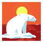 Waiting For Winter Polar Bear 10x10 Giclee Print