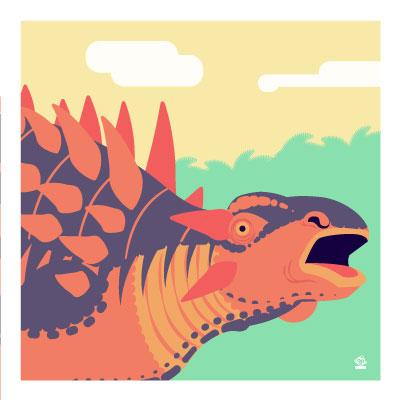 Ankylosaur 10x10 Giclee Print