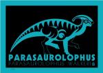 Parasaurolophus Neon-A-Saur 5x7 Giclee Print