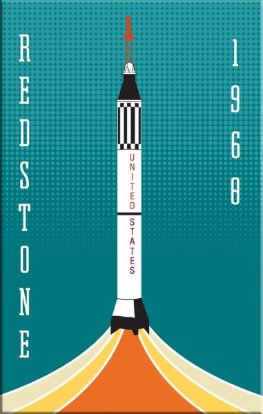 Redstone NASA Rocket 2x3 Magnet