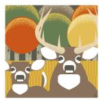 Whitetail Deer 10x10 Giclee Print