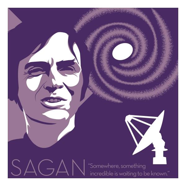 Carl Sagan - Eureka Giclee 6x6 Print picture