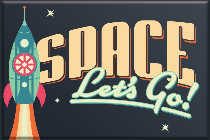 Space - Let's Go! 2x3 Magnet picture
