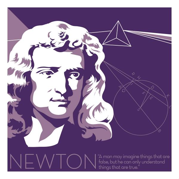 Isaac Newton - Eureka 6x6 Giclee print picture