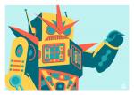 Yellow Robot 5x7 Giclee Print