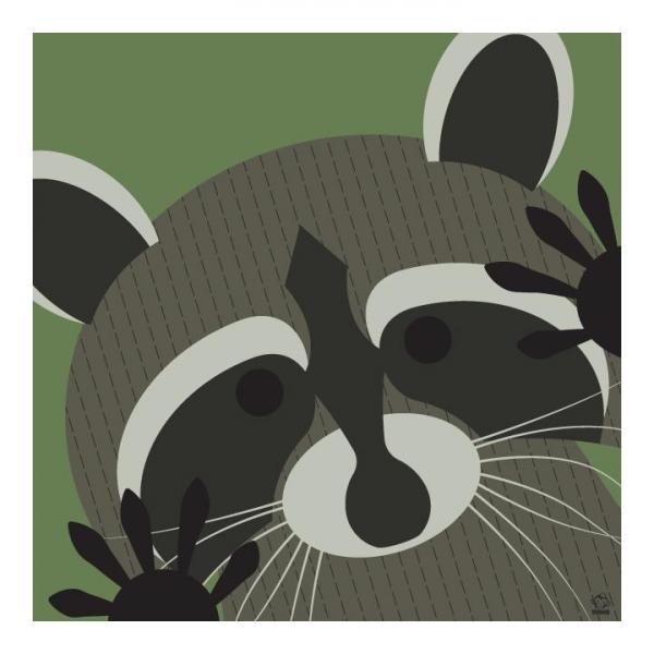 Rascal Raccoon 10x10 Giclee Print