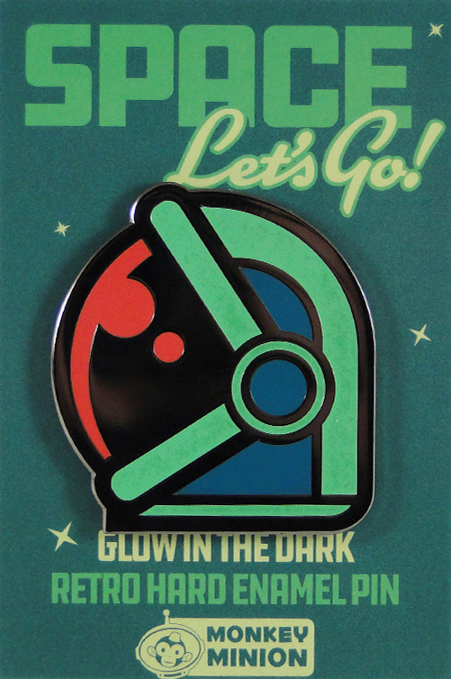 Space Helmet Glow in the Dark Enamel Pin picture