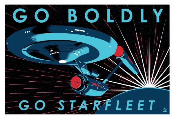 Go Boldly Starfleet BLUE LTD VARIANT - 13x19 POPaganada Print picture