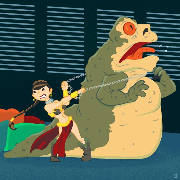 Leia Vs. Jabba 8X8 Art Print picture