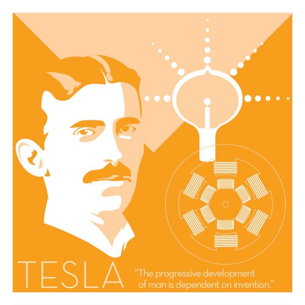 Nikola Tesla - Eureka Giclee 6x6 Print