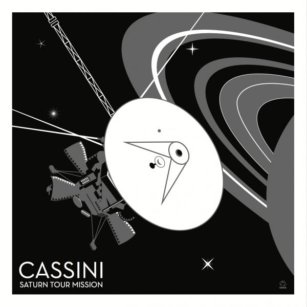 Cassini Saturn Probe 10x10 Giclee Print