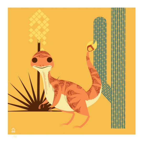 Charmander 8x8 Mid-Century Modern Giclee Print