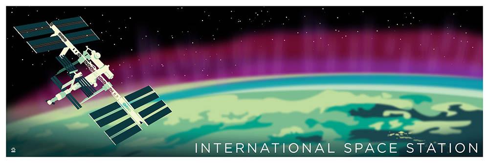 International Space Station Space Travel 12x36 POPaganda print