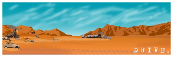 Drive - Mad Max Fury Road inspired - 12x36 Fine Art Giclee Print picture