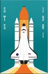 STS NASA Space Shuttle 2x3 Magnet