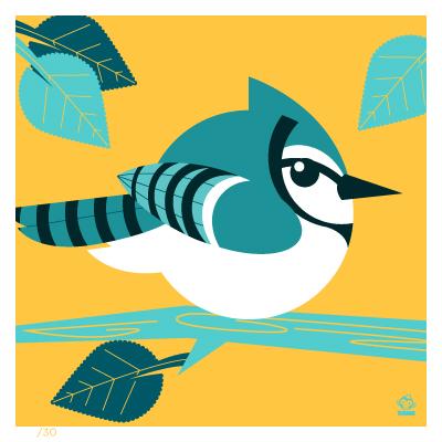 BORBS Blue Jay 4x4 Limited Edition Giclee Print picture