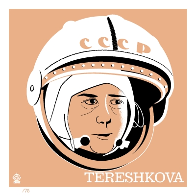 Astronaut of the Month Valentina Tereshkova 4x4 Limited Edition art print