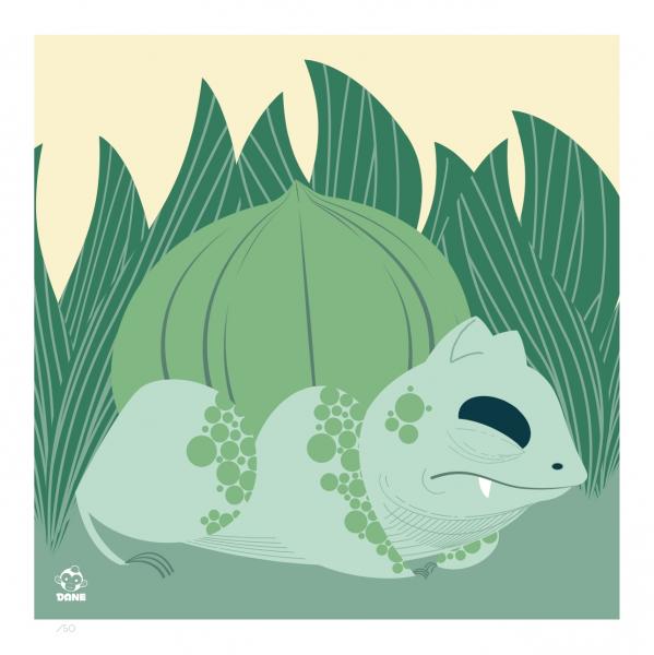 Bulbasaur 8x8 Mid-Century Modern Giclee Print picture