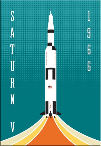 Saturn V NASA Rocket 2x3 Magnet picture