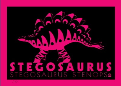 Stegosaurus Neon-A-Saur 5x7 Giclee Print picture