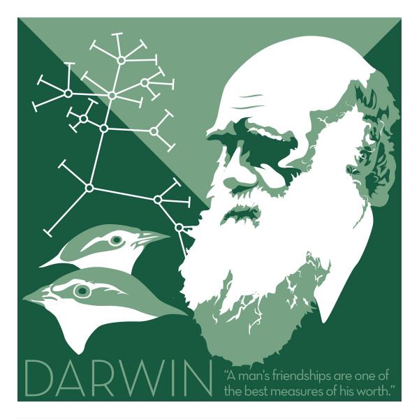 Charles Darwin - Eureka Giclee 6x6 Print picture