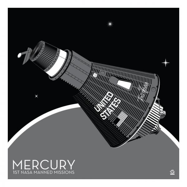 Mercury Space Capsule - 10x10 Giclee Print picture