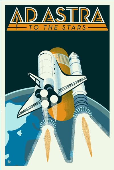 Ad Astra Space Shuttle - 12x18 POPaganada Print picture