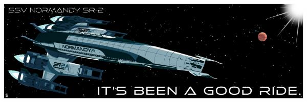 SSV Normandy Mass Effect 12x36 Spaceship print picture