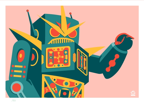 Robot (Blue Edition) Limited 5x7 Giclee Print picture