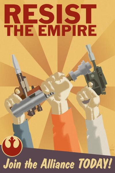 Resist The Empire Rebel Aliance Propaganda - 12x18 Print