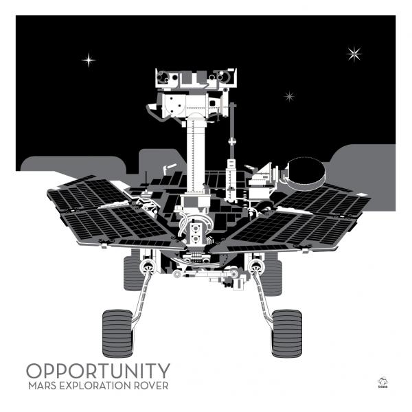 Opportunity Mars rover - 10x10 Giclee Print