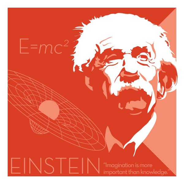 Albert Einstein - Eureka Giclee 6x6 Print picture