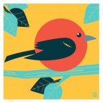 Scarlet Tanager 4x4 Limited Edition Print