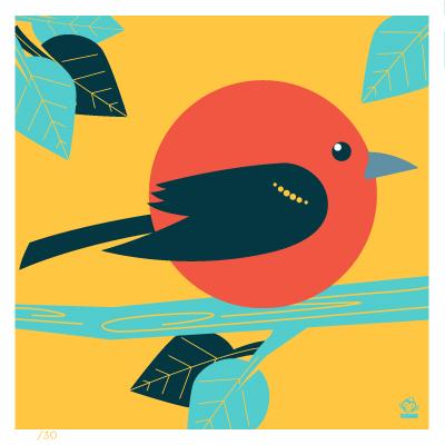 Scarlet Tanager 4x4 Limited Edition Print picture