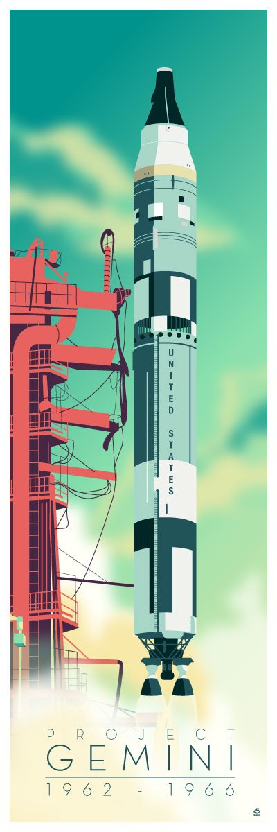 Project Gemini Space Rocket 12x36 POPaganda print picture