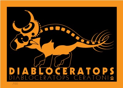 Diabloceratops Neon-A-Saur 5x7 Giclee Print picture