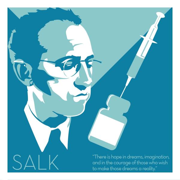 Jonas Salk - Eureka 6x6 Giclee print picture