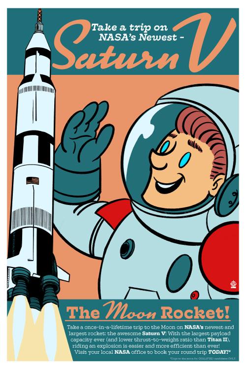 Saturn V Retro Ad - 12x18 POPaganada Print picture