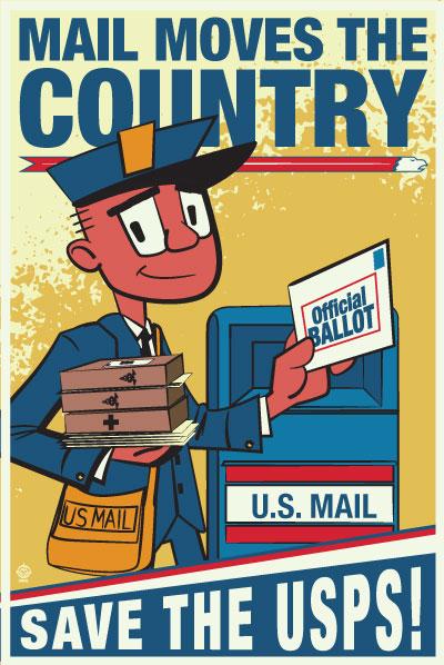 USPS Mail Moves The Country - 12x18 POPaganada Print picture