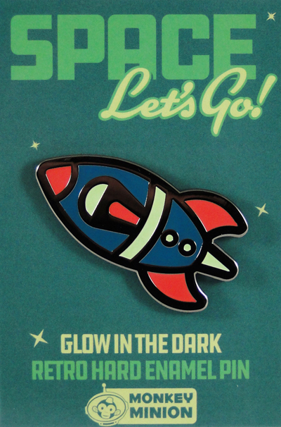 Rocket Ship Glow in the Dark Enamel Pin