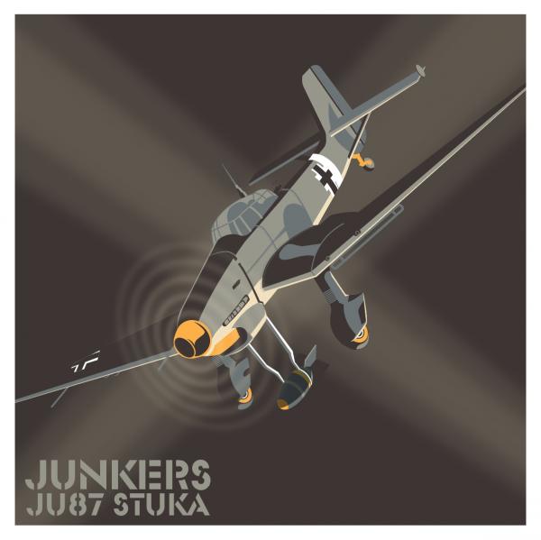 Junkers JU87 "Stuka" WW2 Plane - 10x10 Giclee Print picture