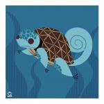 Squirtle 8x8 Mid-Century Modern Giclee Print