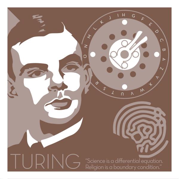 Alan Turing - Eureka Giclee 6x6 Print picture