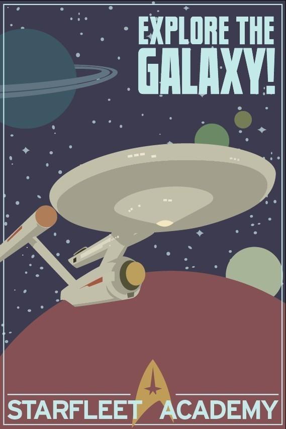 Explore The Galaxy Star Trek 12x18 Print picture